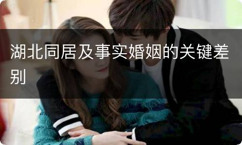湖北同居及事实婚姻的关键差别