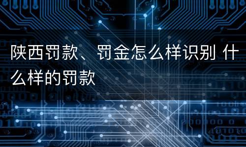 陕西罚款、罚金怎么样识别 什么样的罚款
