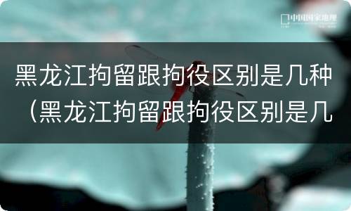 黑龙江拘留跟拘役区别是几种（黑龙江拘留跟拘役区别是几种吗）