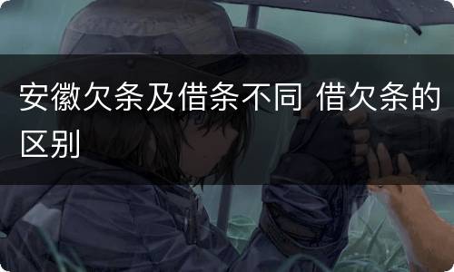 安徽欠条及借条不同 借欠条的区别