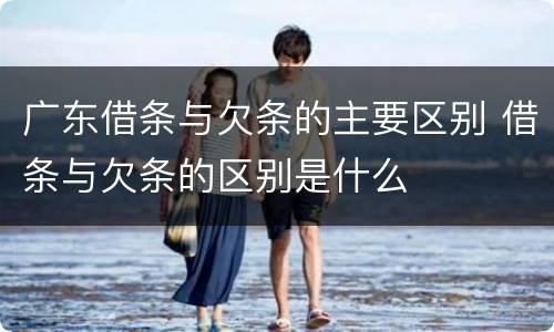 广东借条与欠条的主要区别 借条与欠条的区别是什么