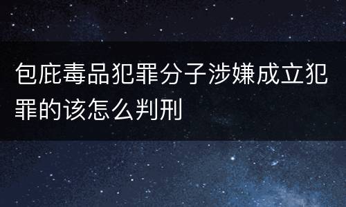 包庇毒品犯罪分子涉嫌成立犯罪的该怎么判刑
