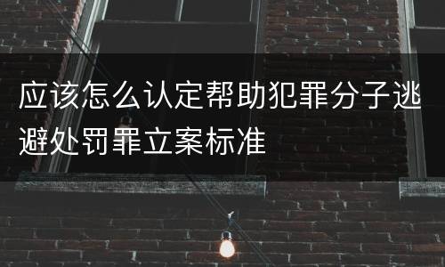 应该怎么认定帮助犯罪分子逃避处罚罪立案标准