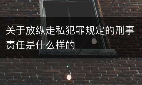 关于放纵走私犯罪规定的刑事责任是什么样的