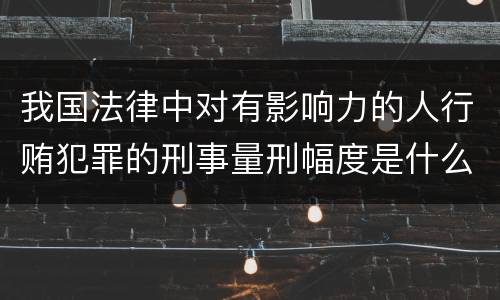 我国法律中对有影响力的人行贿犯罪的刑事量刑幅度是什么