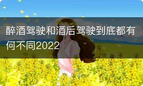 醉酒驾驶和酒后驾驶到底都有何不同2022