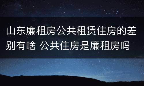 山东廉租房公共租赁住房的差别有啥 公共住房是廉租房吗