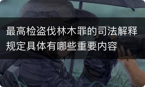 最高检盗伐林木罪的司法解释规定具体有哪些重要内容