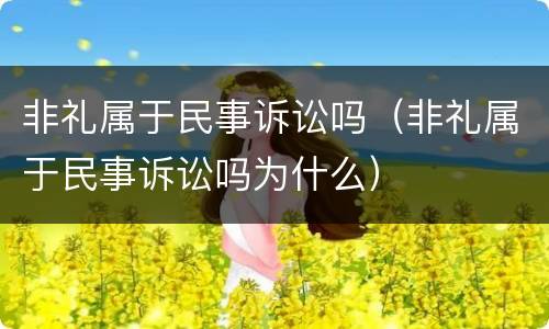 非礼属于民事诉讼吗（非礼属于民事诉讼吗为什么）