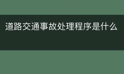 道路交通事故处理程序是什么