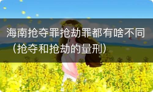 海南抢夺罪抢劫罪都有啥不同（抢夺和抢劫的量刑）