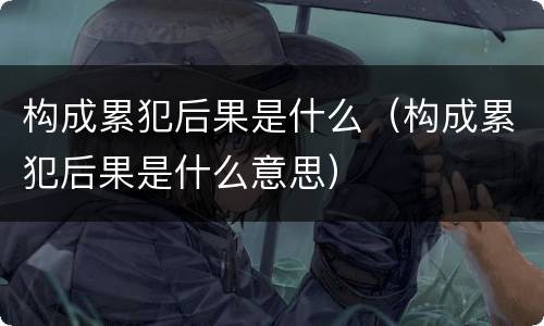 构成累犯后果是什么（构成累犯后果是什么意思）