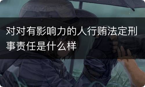 对对有影响力的人行贿法定刑事责任是什么样