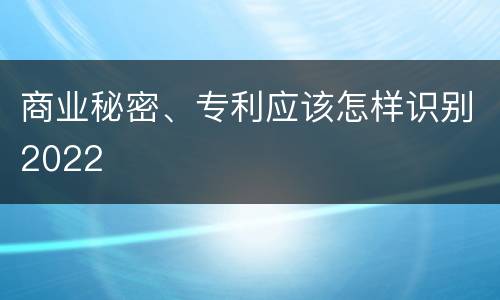 商业秘密、专利应该怎样识别2022