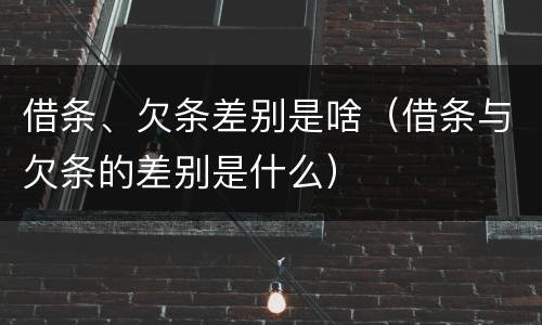 借条、欠条差别是啥（借条与欠条的差别是什么）