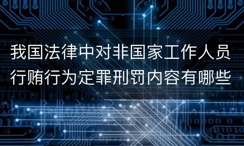 我国法律中对非国家工作人员行贿行为定罪刑罚内容有哪些