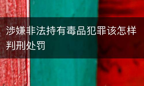 涉嫌非法持有毒品犯罪该怎样判刑处罚