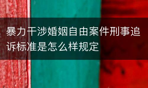 暴力干涉婚姻自由案件刑事追诉标准是怎么样规定