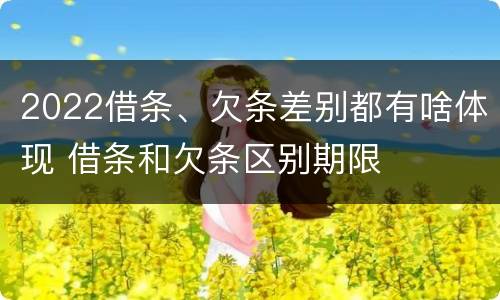 2022借条、欠条差别都有啥体现 借条和欠条区别期限