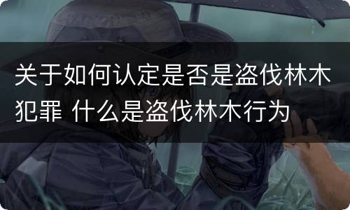 关于如何认定是否是盗伐林木犯罪 什么是盗伐林木行为