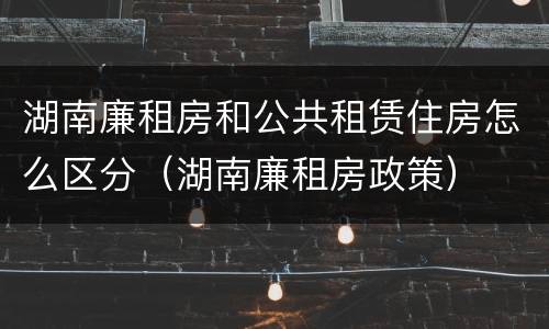 湖南廉租房和公共租赁住房怎么区分（湖南廉租房政策）