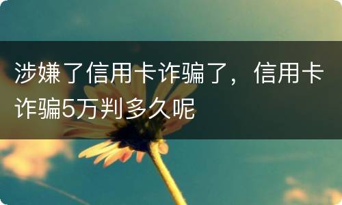 涉嫌了信用卡诈骗了，信用卡诈骗5万判多久呢