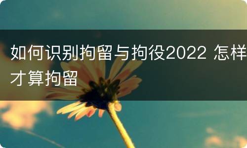 如何识别拘留与拘役2022 怎样才算拘留