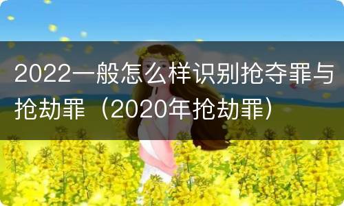 2022一般怎么样识别抢夺罪与抢劫罪（2020年抢劫罪）