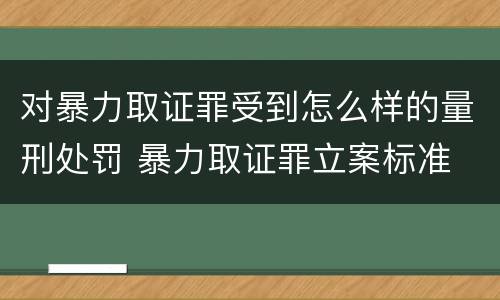 对暴力取证罪受到怎么样的量刑处罚 暴力取证罪立案标准