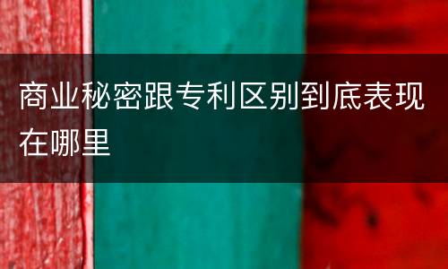 商业秘密跟专利区别到底表现在哪里