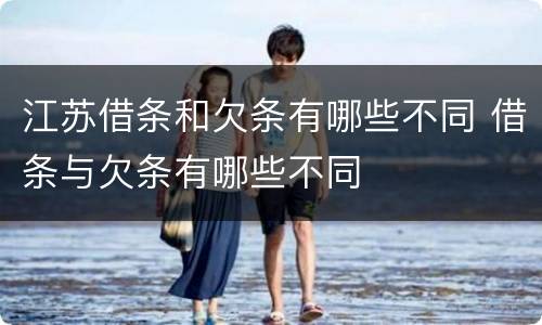 江苏借条和欠条有哪些不同 借条与欠条有哪些不同