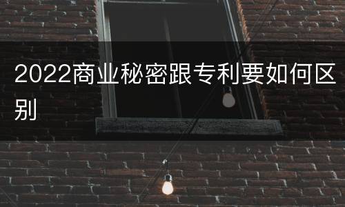 2022商业秘密跟专利要如何区别