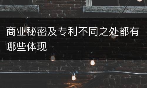 商业秘密及专利不同之处都有哪些体现