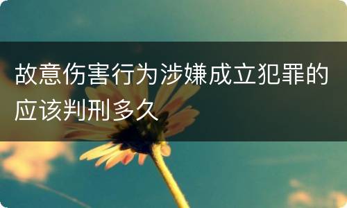 故意伤害行为涉嫌成立犯罪的应该判刑多久