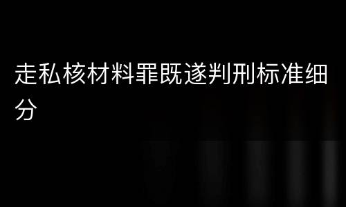 走私核材料罪既遂判刑标准细分