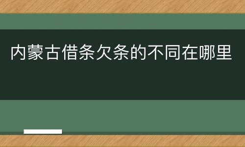 内蒙古借条欠条的不同在哪里