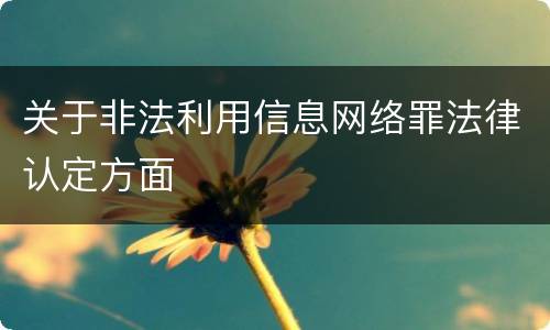 关于非法利用信息网络罪法律认定方面