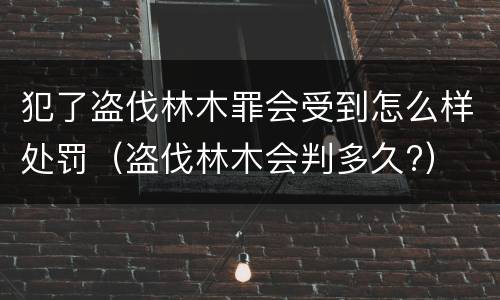 犯了盗伐林木罪会受到怎么样处罚（盗伐林木会判多久?）