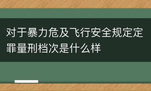 对于暴力危及飞行安全规定定罪量刑档次是什么样