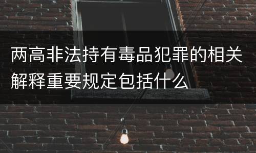 两高非法持有毒品犯罪的相关解释重要规定包括什么