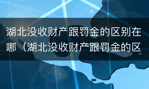 湖北没收财产跟罚金的区别在哪（湖北没收财产跟罚金的区别在哪查）