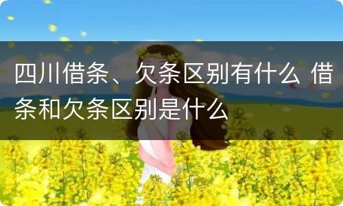 四川借条、欠条区别有什么 借条和欠条区别是什么