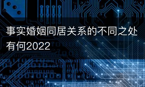 事实婚姻同居关系的不同之处有何2022