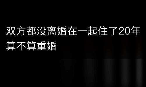 双方都没离婚在一起住了20年算不算重婚