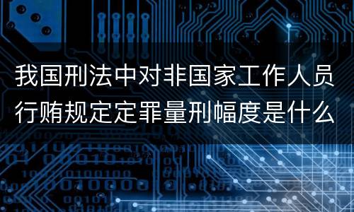 我国刑法中对非国家工作人员行贿规定定罪量刑幅度是什么