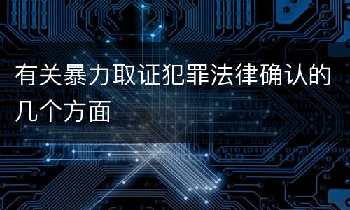 有关暴力取证犯罪法律确认的几个方面