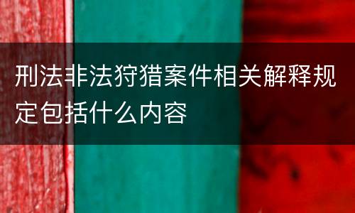刑法非法狩猎案件相关解释规定包括什么内容
