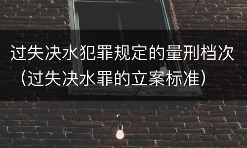 过失决水犯罪规定的量刑档次（过失决水罪的立案标准）