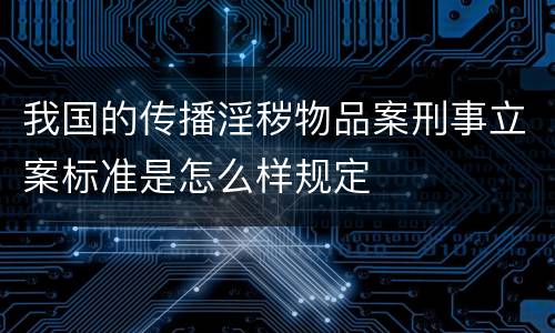 我国的传播淫秽物品案刑事立案标准是怎么样规定