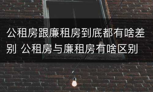 公租房跟廉租房到底都有啥差别 公租房与廉租房有啥区别